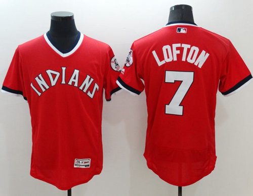 Indians #7 Kenny Lofton Red Flexbase Authentic Collection 1978 Turn Back The Clock Stitched MLB Jersey